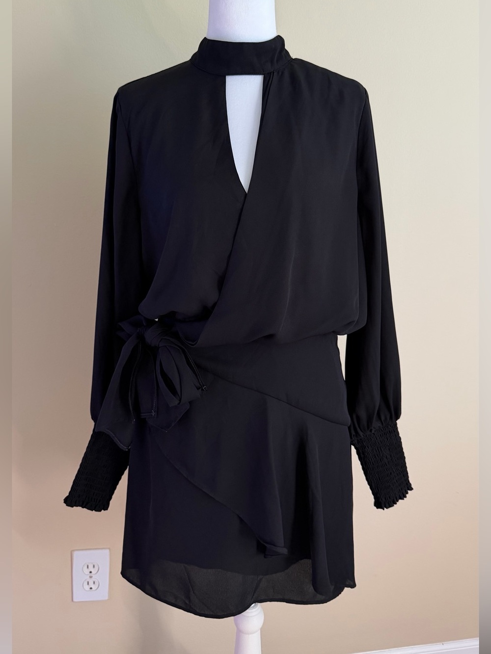 DO+BE Black Long-Sleeve Wrap Dress
